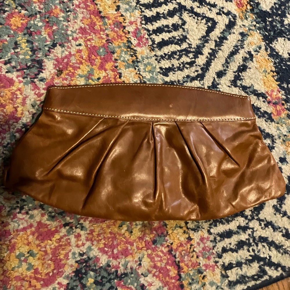 Fossil Tan Leather Clutch